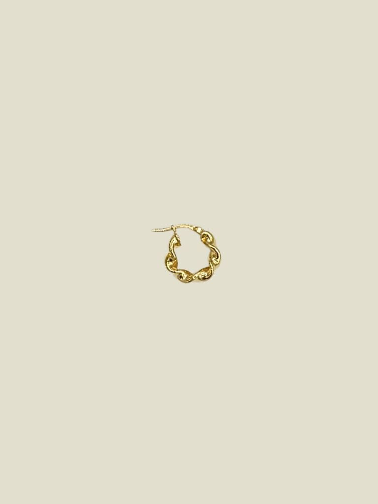 Earring Tiny Twisted Hoop Gold