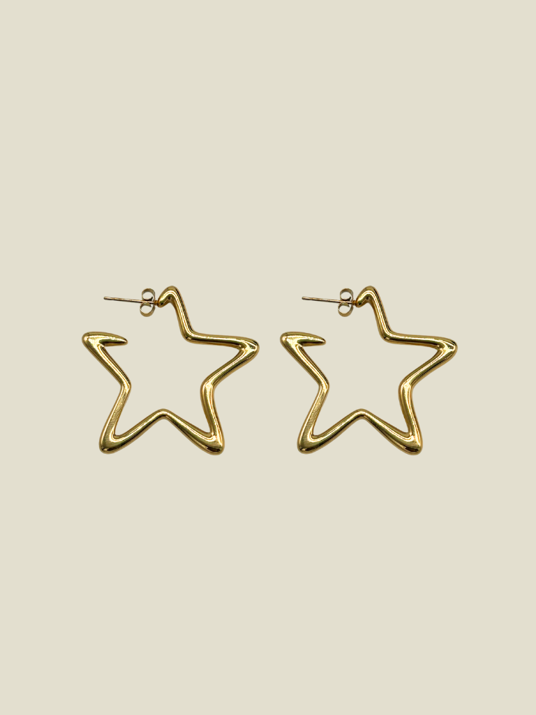 Funky Earrings (Set) Stars Gold