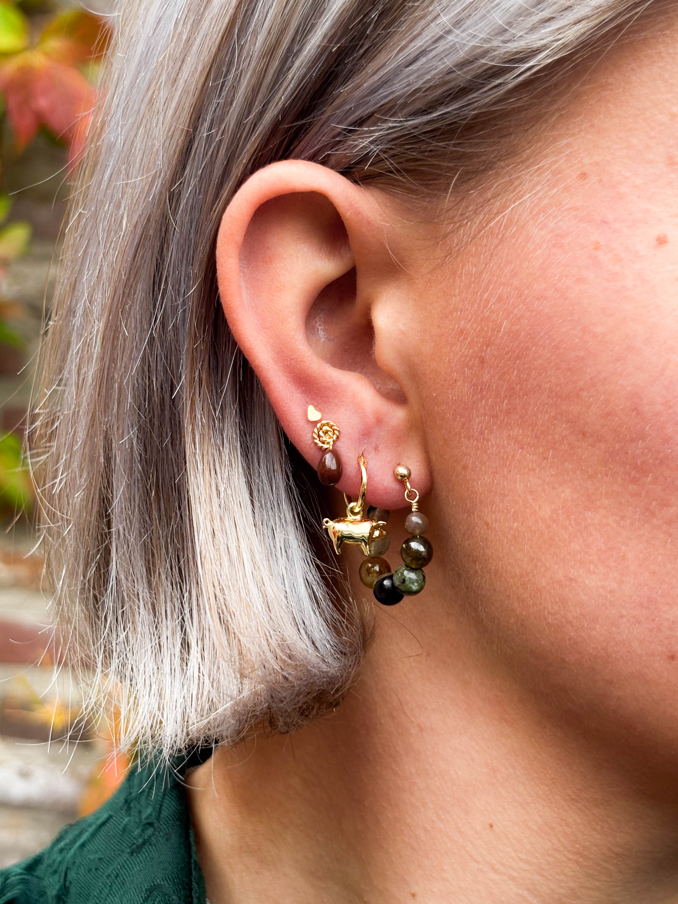 Earring Resin Bead Gold