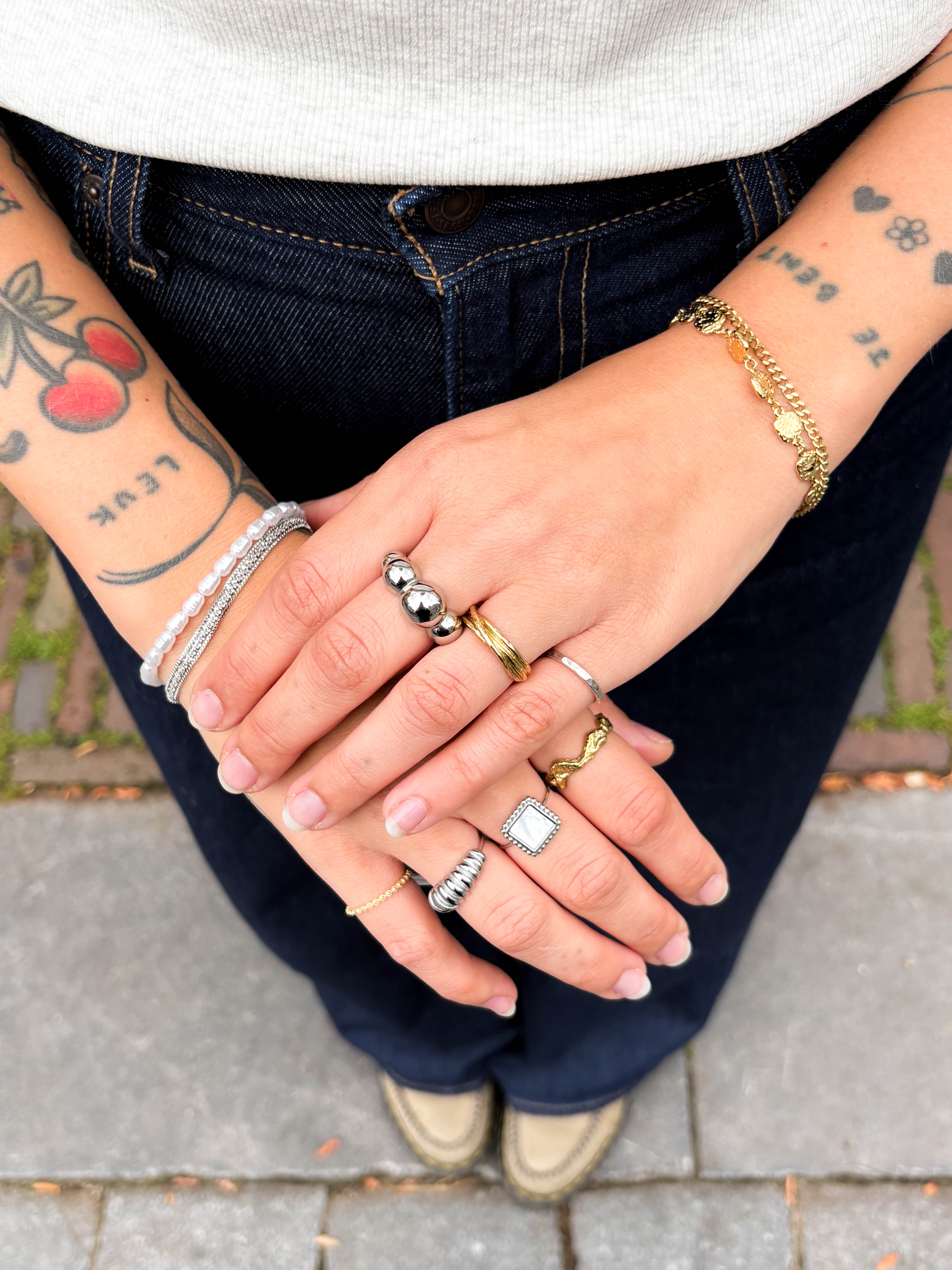 Bracelet Fine Flat Rope Silver