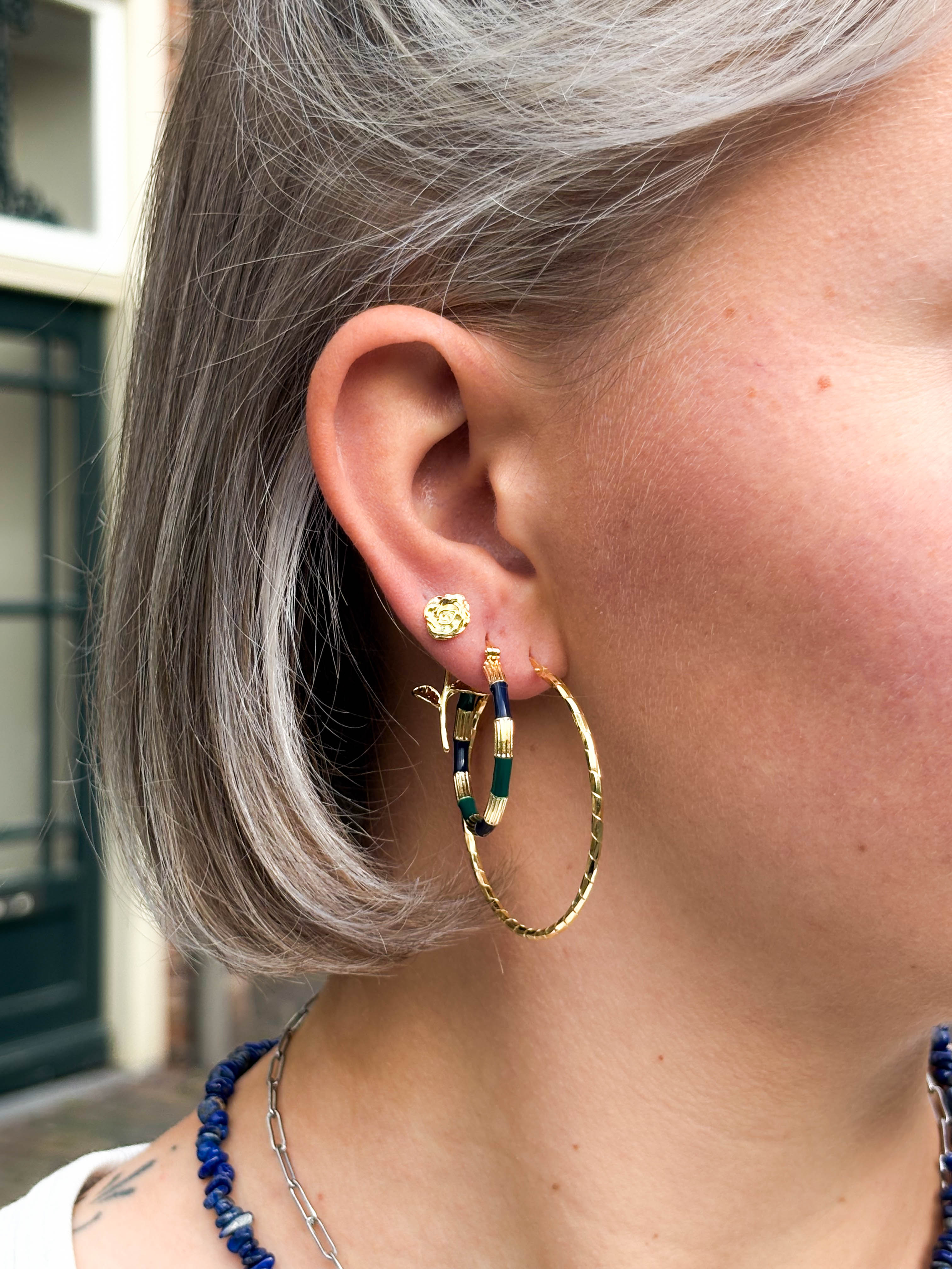 Earring Shimmering Hoop Big Gold