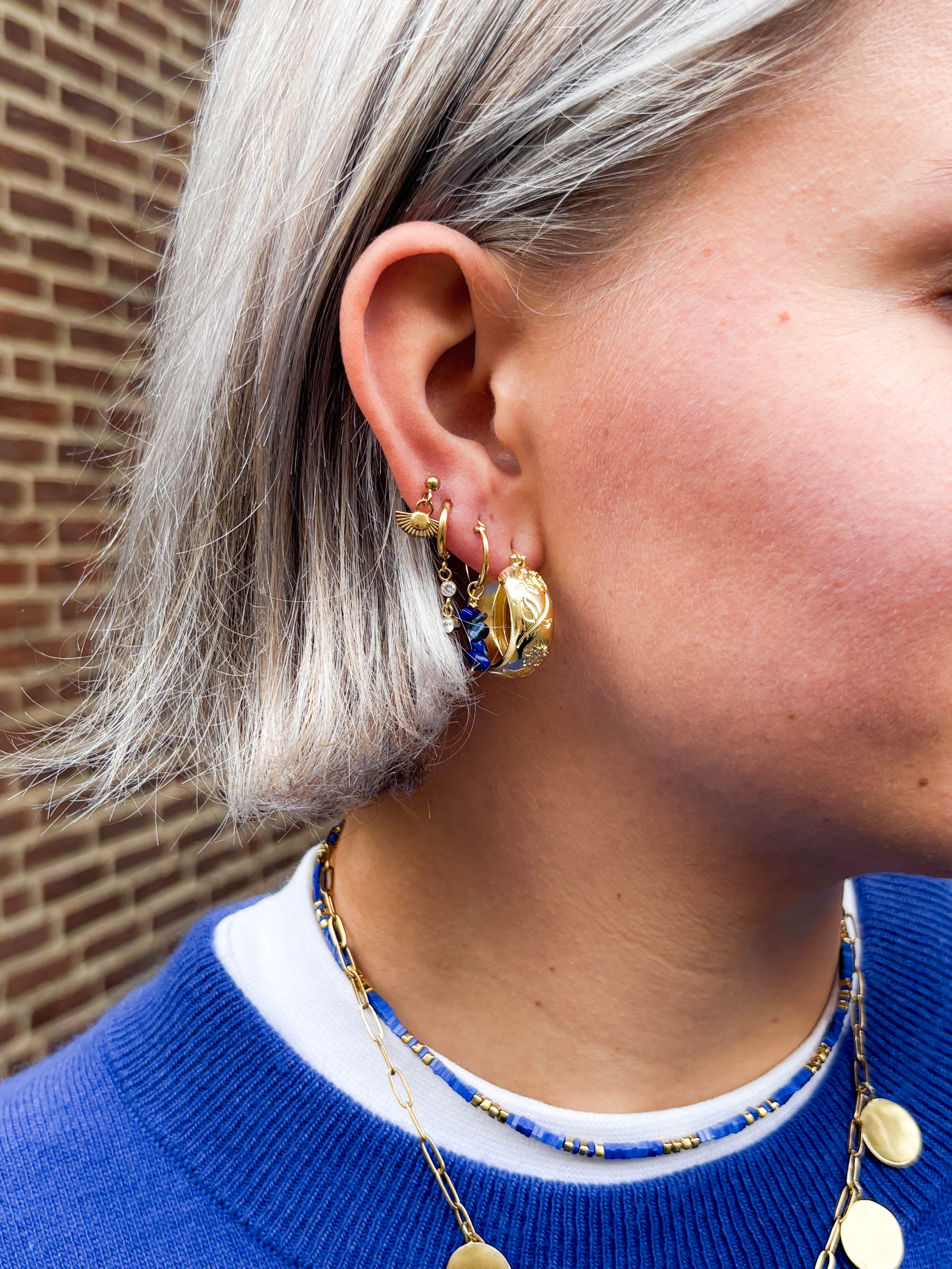 Earring Middle Fan Gold